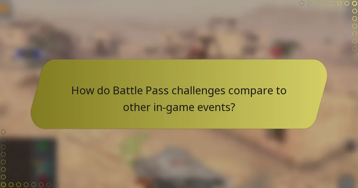 How do Battle Pass challenges compare to other in-game events?